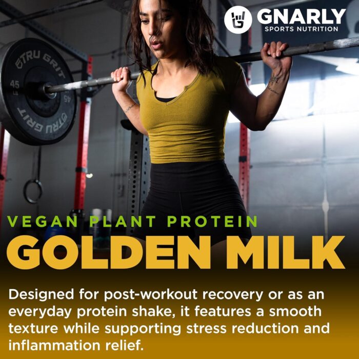 Gnarly Nutrition Golden Milk Vegan Protein Powder – Plant Based Protein Powder for Muscle Recovery – Dairy Free Nutrition Shakes – Non-GMO and Gluten Free Powder – 28.2 oz - Image 6
