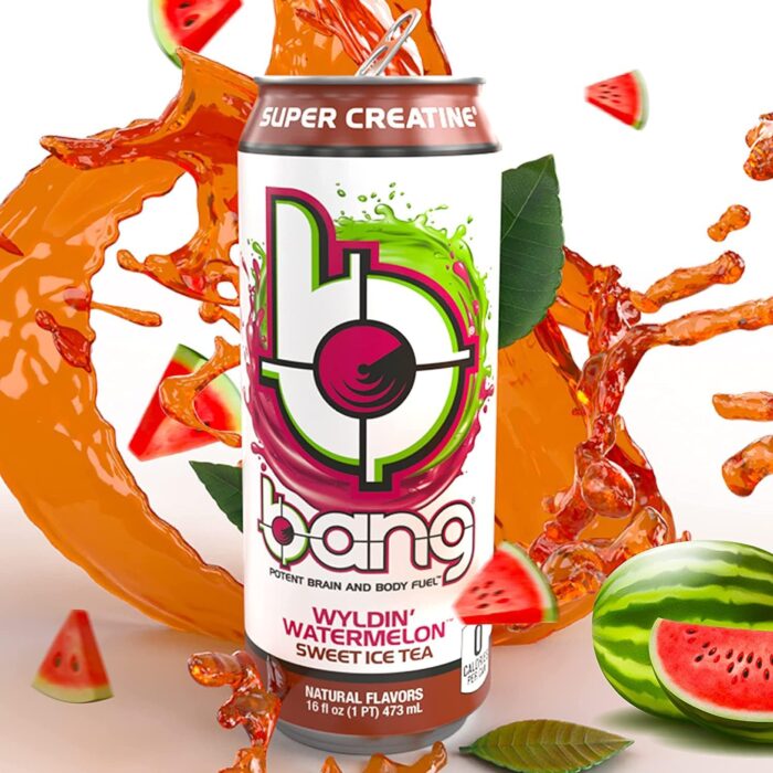 Bang | Potent Brain & Body Fuel - Creatine, EAA Aminos, Ultra CoQ10; Pre and Post Workout; Sugar Free, Zero Calories; Energy & Performance | Wyldin' Wateremelon Sweet Ice Tea, (12) Cans - Image 4