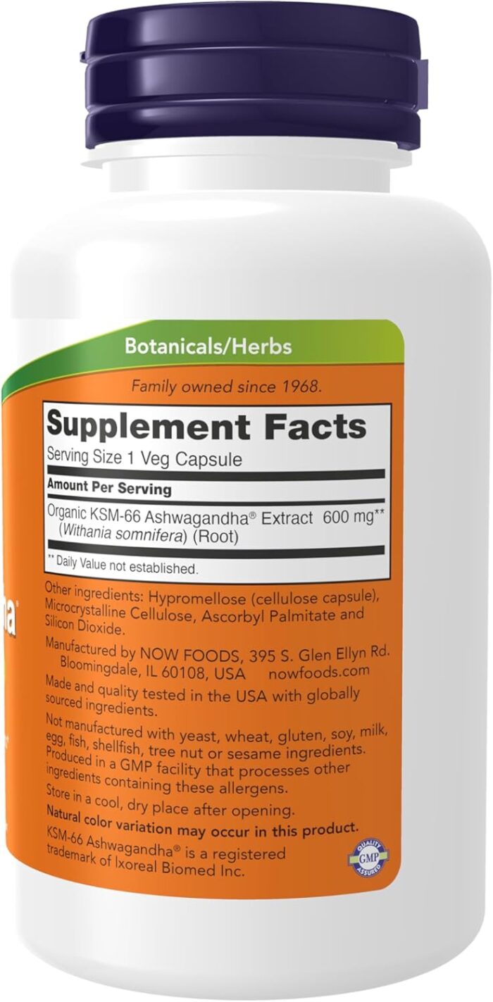 NOW Supplements, KSM-66 Ashwagandha®, Stress and Sleep Support, 90 Veg Capsules - Image 3