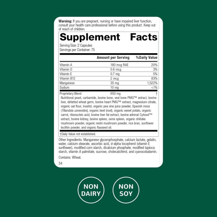 Standard Process Ligaplex II - Joint & Bone Support - Manganese Supplement with Vitamin B12, A & D - Skeletal System & Joint Support Supplement - 150 Capsules - Image 3