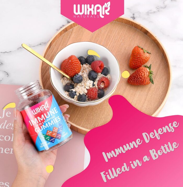 9 in 1 Immune Support Gummies with Elderberry, Vitamin C&D, Zinc, Turmeric, Ginger, Echinacea, Astragalus & Sea Moss for Immunity Supplement - 60 Gummies - Image 6
