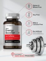 Horbäach Energy Supplement | 120 Capsules | with Caffeine, Ginseng & Vitamin B12 | Daily Energy Booster Pills | Non-GMO, Gluten Free - Image 4