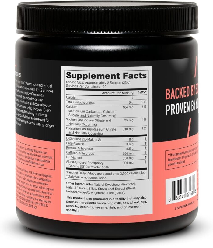 LEGION- All Natural Nitric Oxide Preworkout Drink to Boost Energy, Creatine Free, Naturally Sweetened, Beta Alanine, Citrulline, Alpha GPC (Cherry Limeade) - Image 4