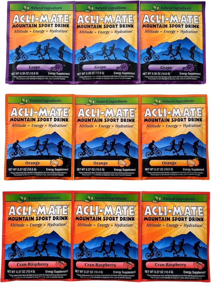 Acli-Mate Mountain Sport Drink Mix - High Altitude Acclimatization Hydration - Energy, Performance, and Recovery Running/Biking/Hiking/Skiing/Climbing Mountain Mix Sampler (DGI) - 9 CT - Image 2