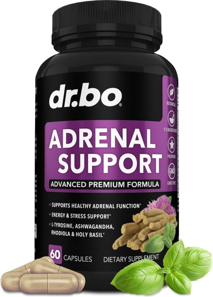 Adrenal Support Cortisol Manager Supplement - Adrenal Fatigue Supplements for Women & Men with Natural Adaptogen Ashwagandha Holy Basil Rhodiola L Tyrosine Complex Fatigue Cortisol Health - 60 Pills - Image 2