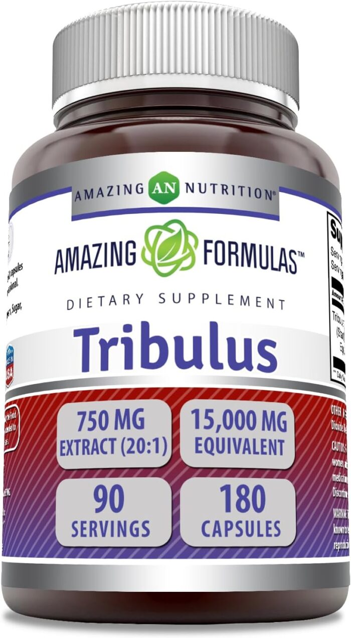 Amazing Formulas Tribulus 750 Mg Extract 20:1Supplement | 15000 Mg Equivalent | 180 Capsules | Non-GMO | Gluten-Free | Made in USA - Image 2
