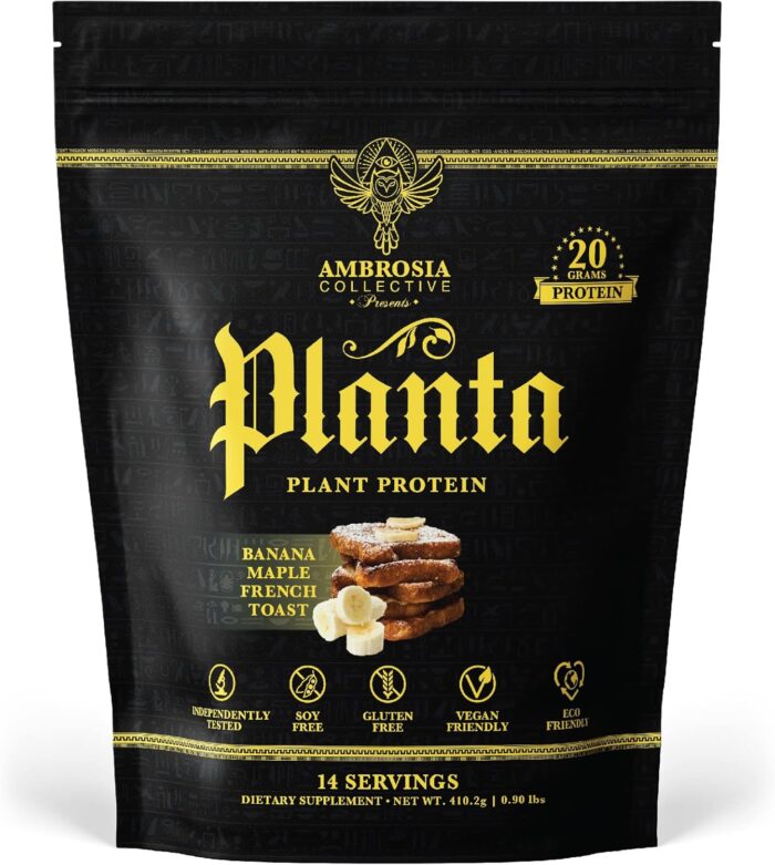 Ambrosia Planta - Premium Organic Plant-Based Protein | Vegan & Keto Friendly | Gourmet Flavors with No Bloating or Stomach Upset | No Added Sugar | 14 Servings | (Banana Maple) - Image 2