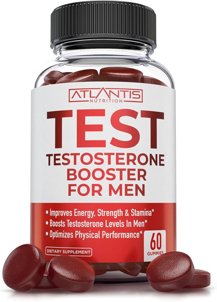 Atlantis Nutrition Testosterone Booster For Men Gummies - Male Enhancement, Boosts Energy, & Optimizes Physical Performance Formulated w/Tribulus, Horny Goat Weed, Saw Palmetto, Maca Root - 60 Gummies - Image 2