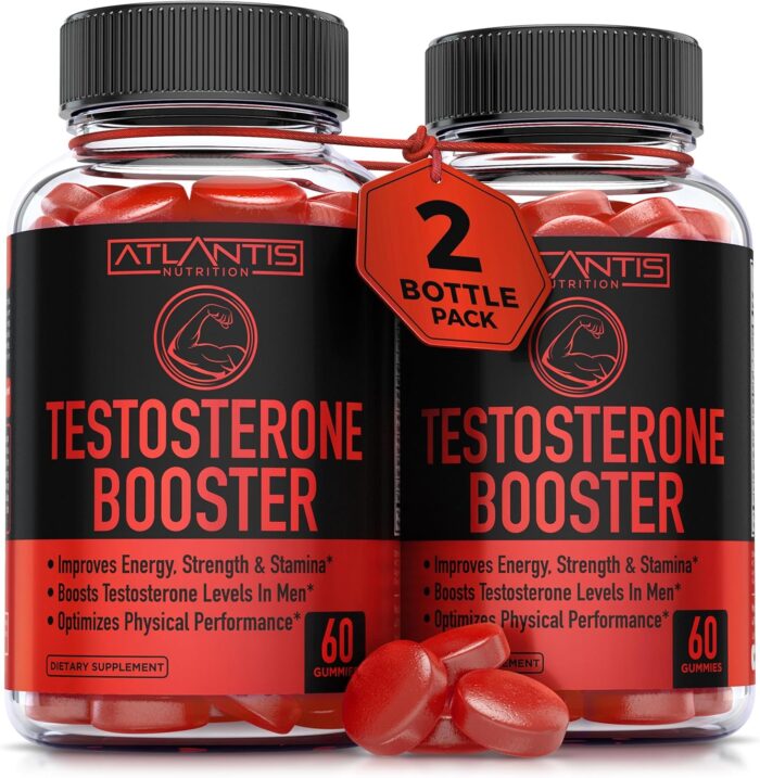 Atlantis Nutrition Testosterone Booster Gummies For Men - Enhances Strength & Stamina - Optimizes Performance & Male Enhancement - Made With Tribulus, Horny Goat Weed, Maca Root | 2-Pack (120 Gummies) - Image 2