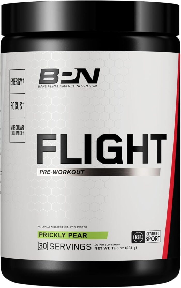 BARE PERFORMANCE NUTRITION BPN Flight Pre Workout, Supports Energy and Mental Focus, Improved Endurance & Muscle Pumps with CarnoSyn® Beta Alanine, Prickly Pear, 30 Servings - Image 2