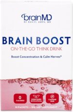 BRAINMD Dr Amen Brain Boost On The Go - 10 Packets, Berry Flavor - Nootropic Drink Powder, Promotes Focus, Clarity & Mental Energy - Caffeine Free, Gluten Free - 10 Servings - Image 2