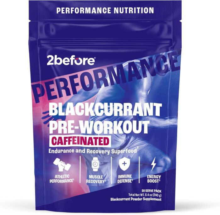 Blackcurrant I All Natural Vegan Pre Workout, with 120mg Caffeine I Clean Energy, Endurance, Recovery I Pre Workout Women and Men I 20 Servings Pouch I Informed Sports Certified - Image 2