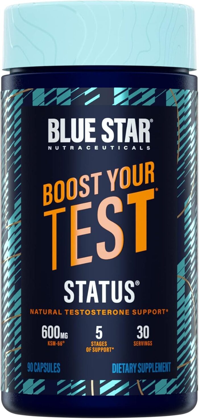 Blue Star Nutraceuticals Status - Testosterone Booster for Men - w/KSM 66 Ashwagandha - Invigorate Stamina, Muscle Growth & Energy | Natural Test Booster Support - 90 Veggie Capsules - Image 2