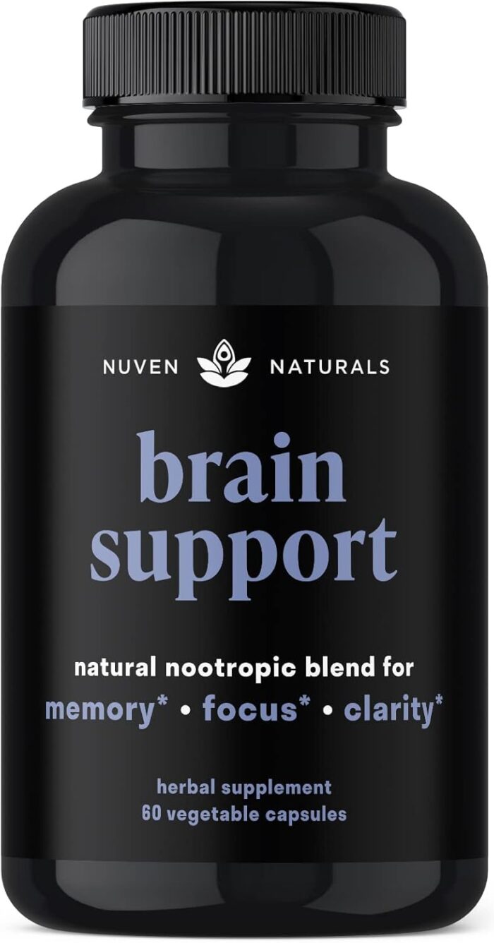Brain Support Supplement - Natural Memory and Focus Supplement with Lion’s Mane, Ginkgo Biloba, Bacopa Monnieri & Ashwagandha Root - Natural Nootropics & Brain Booster | 60 Capsules - Image 2