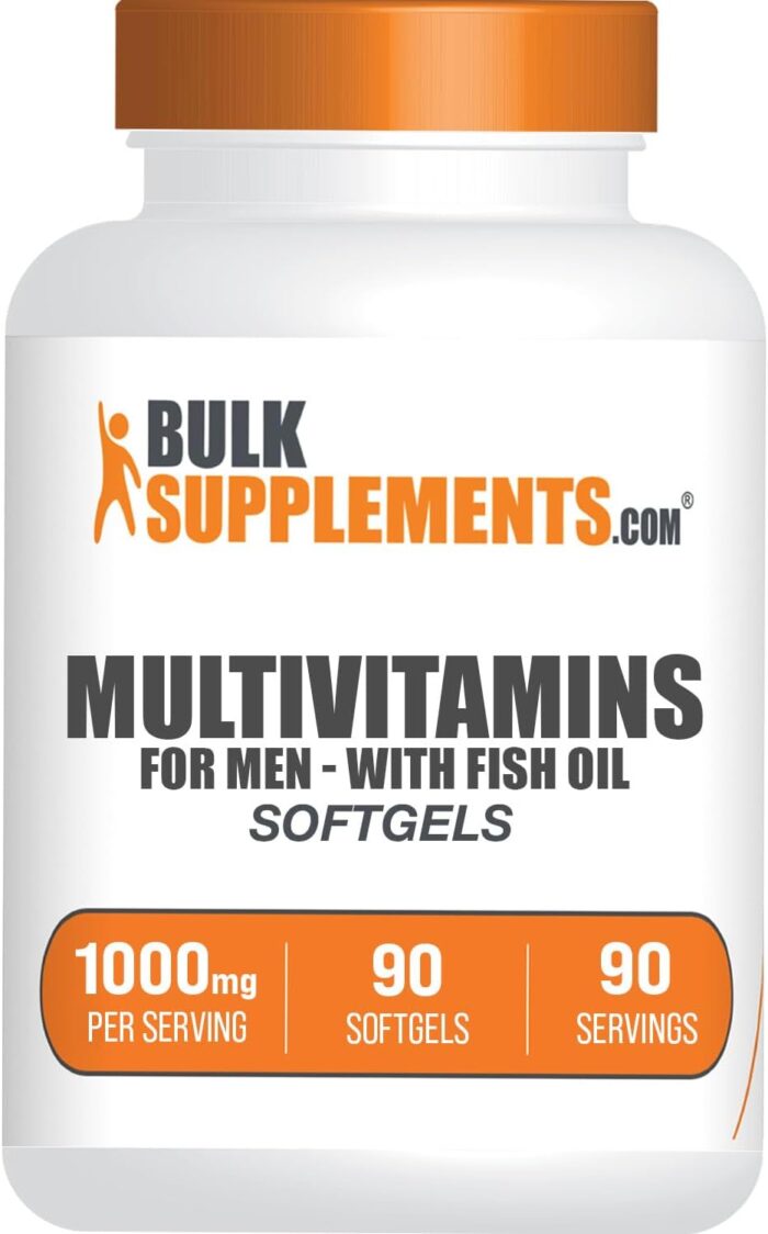 BulkSupplements.com Multivitamin for Men Softgels - Daily Multivitamin, Multimineral Supplement, with Fish Oil - Gluten Free, 1 Softgel per Serving, 90 Count (Pack of 1) - Image 2