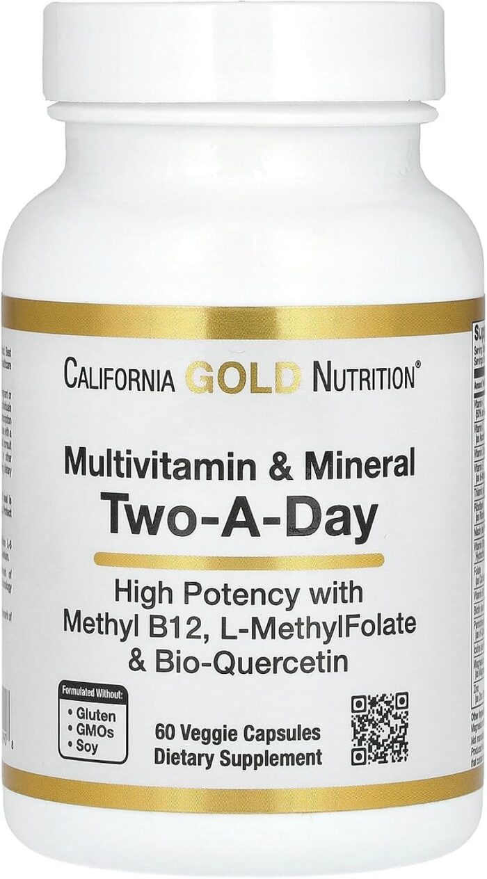 California Gold Nutrition Multivitamin and Mineral, Two-A-Day, 60 Veggie Capsules - Image 2