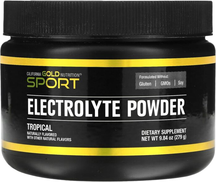 California Gold Nutrition Sport, Electrolyte Powder, Natural Tropical, 9.84 oz (279 g) - Image 2