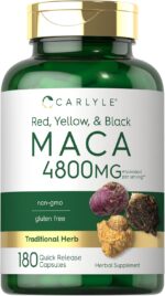 Carlyle Maca Root | Powder Capsules for Women & Men | 4800 mg | 180 Count | High Potency Extract | Non-GMO & Gluten Free Supplement - Image 2