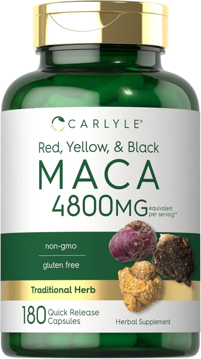 Carlyle Maca Root | Powder Capsules for Women & Men | 4800 mg | 180 Count | High Potency Extract | Non-GMO & Gluten Free Supplement - Image 2