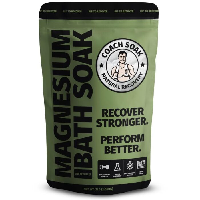 Coach Soak: Recovery Bath Soak – Rejuvenating Post Workout Natural Magnesium Flakes - 21 Minerals, Essential Oils & Dead Sea Bath Salts - Absorbs Faster Than Epsom Salts, 3lbs (Eucalyptus Tea Tree) - Image 2
