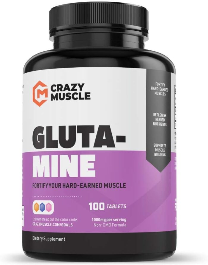 Crazy Muscle Keto Friendly L Glutamine Capsules 1000mg, Post Workout Supplement to Increase Recovery, Decrease Delayed Onset Muscle Soreness, Reinforce Strength Gains & Heal Leaky Gut (100 Pills) - Image 2