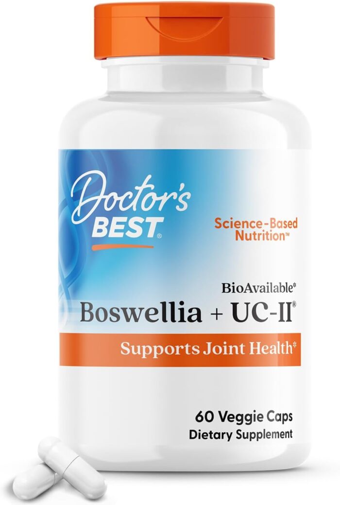Doctor's Best BioAvailable Boswellia + UC-II, Supports Joint Health, Non-GMO, Gluten Free, Soy Free 60 Veggie Caps - Image 2