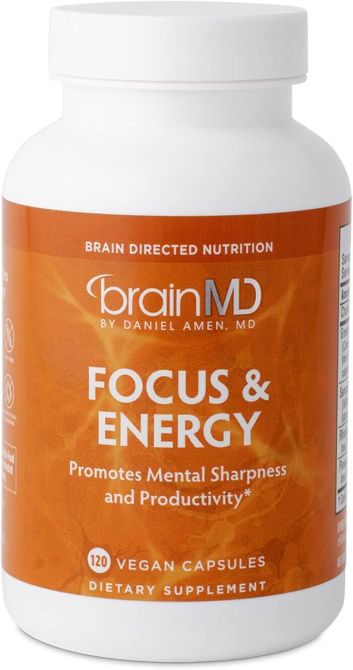 Dr Amen BrainMD Focus & Energy - 120 Capsules - Mental Endurance Booster, Promotes Concentration & Attention - Caffeine Free, Gluten Free - 30 Servings - Image 2