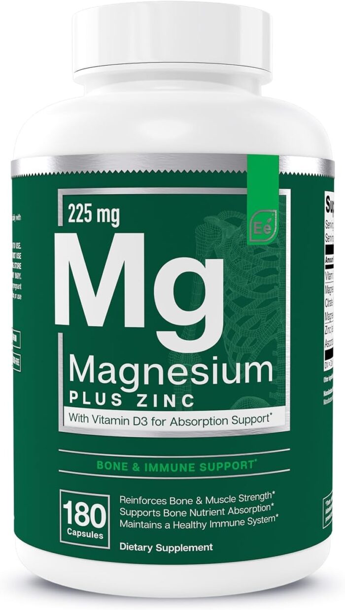 Essential Elements Magnesium & Zinc with Vitamin D3 for Sleep Immune & Bone Support - Magnesium Glycinate, Malate, Citrate 200mg - Triple Magnesium Supplement for Women and Men - 3 Month Supply - Image 2
