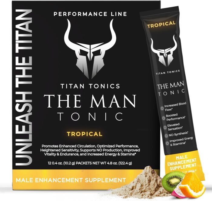 Extra Strength Male Enhancing Supplement Powder–Tongkat Ali, Maca Root, Beet Root, Horny Goat Weed, L-Citrulline–Nitric Oxide Booster & Testosterone Support for Men (Tropical-12 Sticks) - Image 2