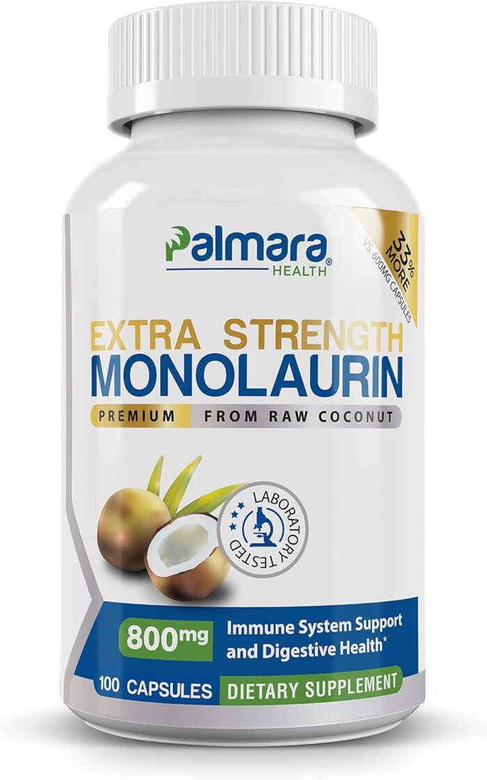 Extra Strength Monolaurin 1,600mg per Serving, 800mg per Capsule - Image 2