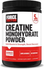 FORCE FACTOR Creatine Monohydrate, Creatine Powder for Muscle Gain, More Strength, and Faster Workout Recovery, Clinically Studied Micronized Creatine 5g Dose Per Serving, Unflavored, 60 Servings - Image 2