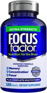 Focus Factor Adults Extra Strength, 120 Count - Brain Supplement for Memory, Concentration and Focus - Complete Multivitamin with DMAE, Vitamin D, DHA - Trusted Health Vitamins - Image 2