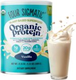 Four Sigmatic Organic Vegan Protein Powder | 18g Plant-Based Protein per Serving | Gluten Free, Dairy Free, Soy Free, Non-GMO with No Filler Ingredients | 21.16oz, 15 Servings | Sweet Vanilla - Image 2