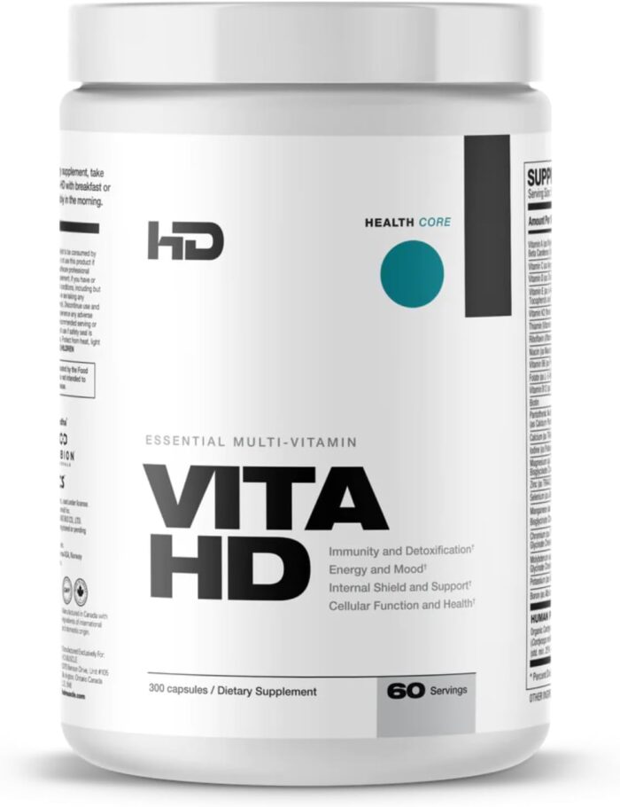 HD MUSCLE VitaHD Essential Multivitamin | Athlete-Specific Vitamins, Minerals, & Nutrients | Organic Mushroom Blend, KSM66 Ashwagandha, Ubiquinol | 60 Servings - Image 2