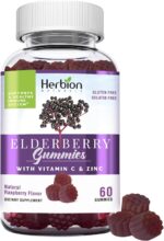 HERBION Elderberry Gummies with Vitamin C & Zinc - Healthy Immune System Support - Gluten-Free & Gelatin-Free - 60 Gummies for Adults & Children 4 Years & Above - Made in USA, 60 Count (Pack of 1) - Image 2