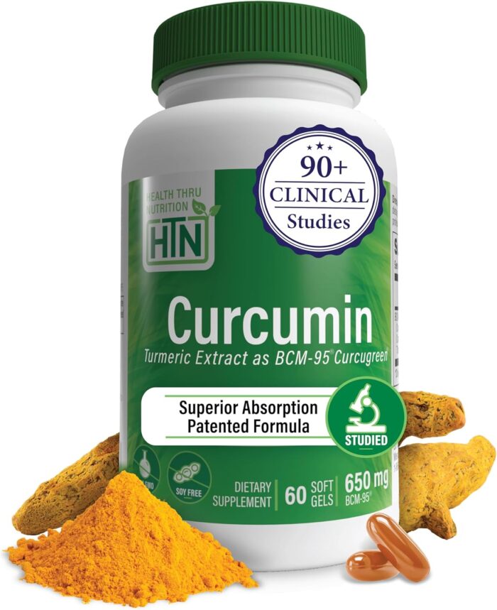 Health Thru Nutrition Curcumin 650mg BCM-95 Curcugreen | Turmeric Curcumin Complex | High Absorption | Healthy Inflammation Response | Clinically Studied | 3rd Party Tested | Non-GMO (Pack of 60) - Image 2