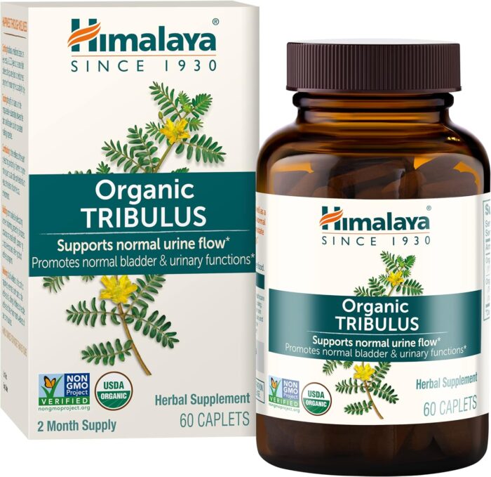 Himalaya Organic Tribulus Terrestris, Herbal Supplement for Urinary Support and Flow, Bladder Function, Prostate Support, Stamina, Male Energy, Non-GMO, USDA Organic, Vegan, 688 mg, 60 Caplets - Image 2