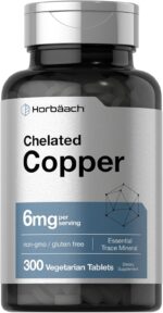 Horbäach Chelated Copper Supplement 6mg | 300 Tablets | Essential Trace Mineral | Vegetarian, Non-GMO, Gluten Free - Image 2