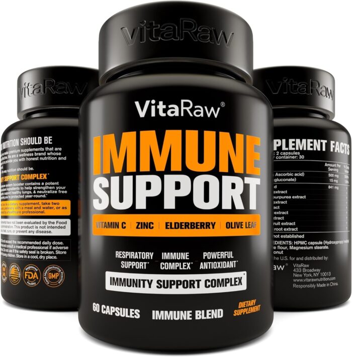 Immune Support Vitamins - Elderberry with Zinc, Vitamin C, and Garlic for Adults - Sambucus Black Elderberry Capsules & Echinacea Immunity Renewal Complex - Powerful Vegan 10 in 1 Immune Defense - Image 2