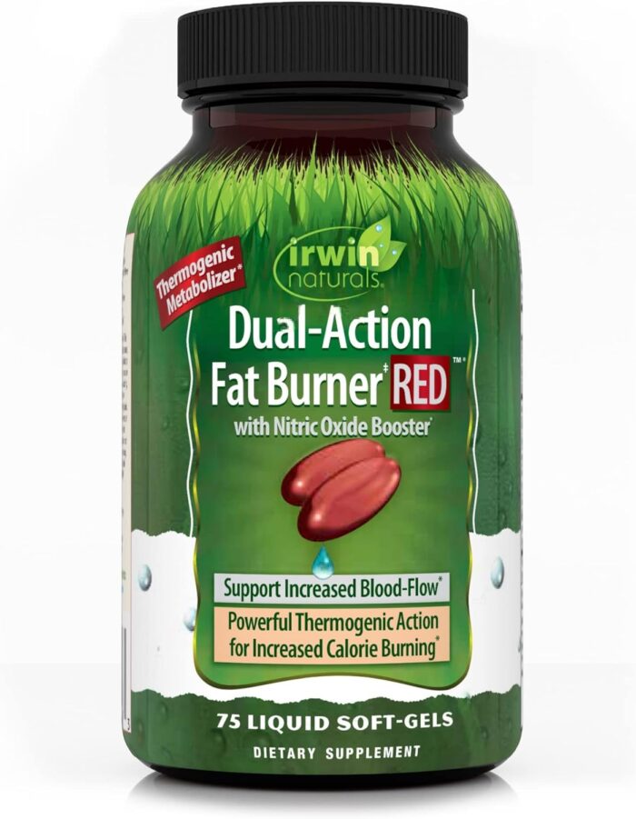 Irwin Naturals Dual-Action Fat Burner RED - 75 Liquid Soft-Gels - Powerful Thermogenic with Nitric Oxide Booster - 25 Total Servings - Image 2