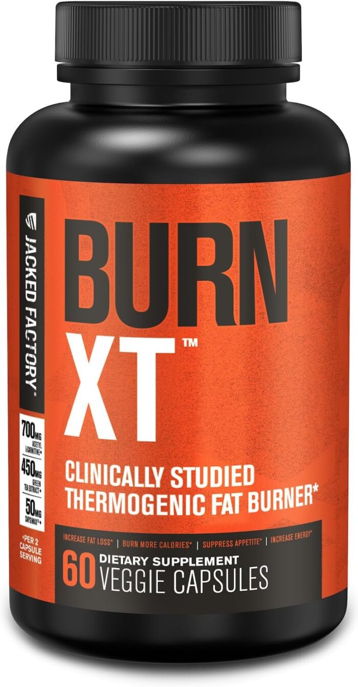 Jacked Factory Burn-XT Clinically Studied Fat Burner & Weight Loss Supplement - Appetite Suppressant & Energy Booster - with Acetyl L-Carnitine, Green Tea Extract and More - 60 Natural Diet Pills - Image 2