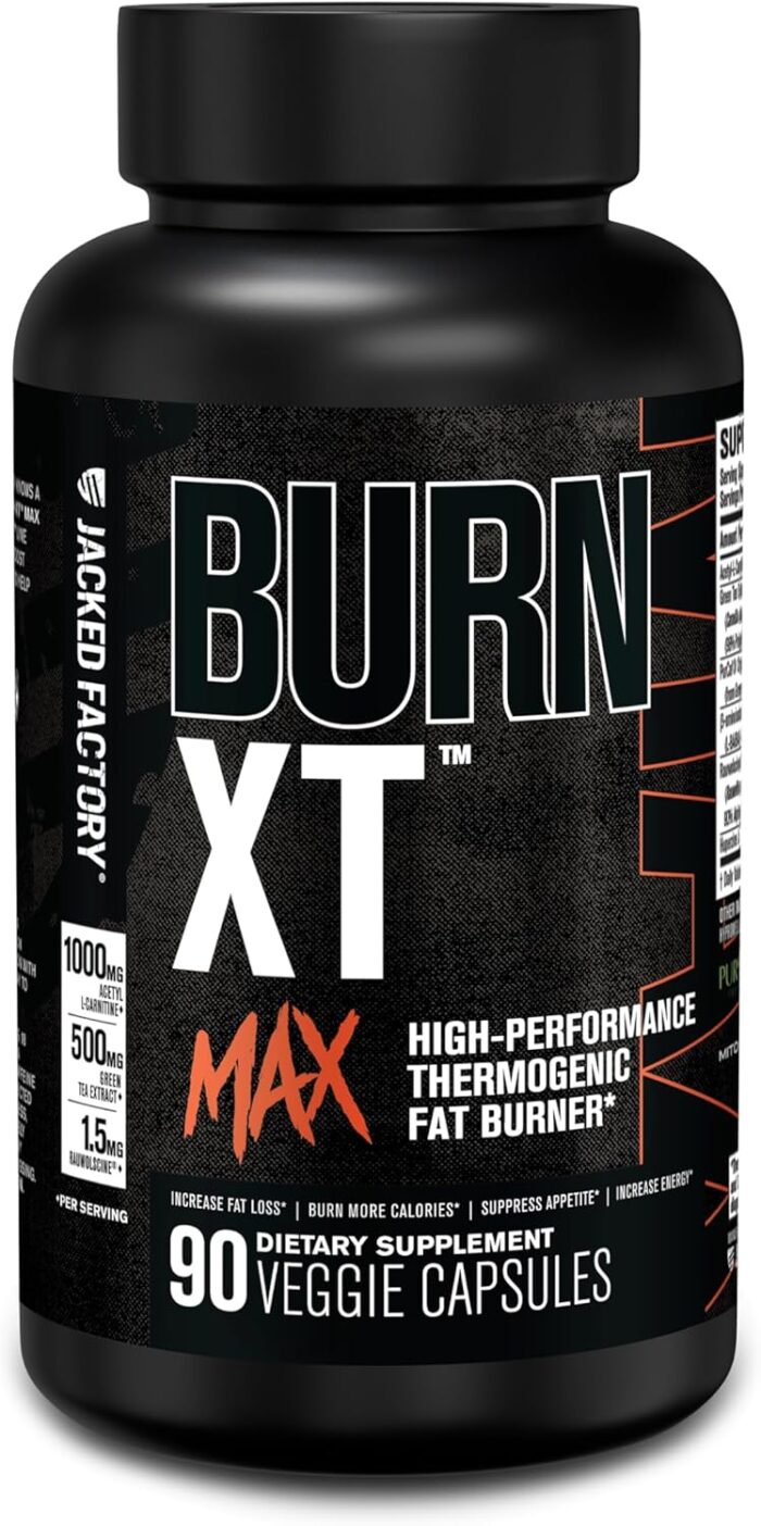 Jacked Factory Burn-XT Max - High-Performance Thermogenic Fat Burner & Appetite Suppressant for Weight Loss w/PurCaf Organic Caffeine, MitoBurn, Green Tea, Acetyl L Carnitine & More - 90 Capsules - Image 2