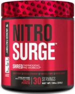 Jacked Factory NITROSURGE Shred Pre Workout Supplement - Energy Booster, Instant Strength Gains, Sharp Focus, Powerful Pumps - Nitric Oxide Booster & PreWorkout Powder - 30Sv, Fruit Punch - Image 2