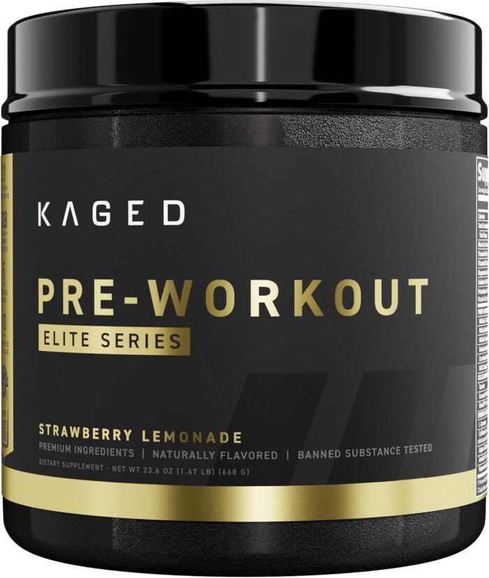 Kaged Pre Workout Powder Pre-Workout Elite for Men & Women, High Stimulant for Energy, Focus, Pumps, L-Citrulline, Beta Alanine, Creatine & 388mg of Organic Caffeine, Strawberry Lemonade - Image 2