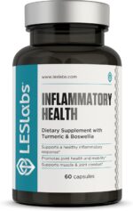 LES Labs Inflammatory Health – Joint Support, Muscle Function & Relaxation, Mobility– Turmeric, Boswellia, Quercetin, Ginger & CoQ10 – Non-GMO Supplement – 60 Capsules - Image 2