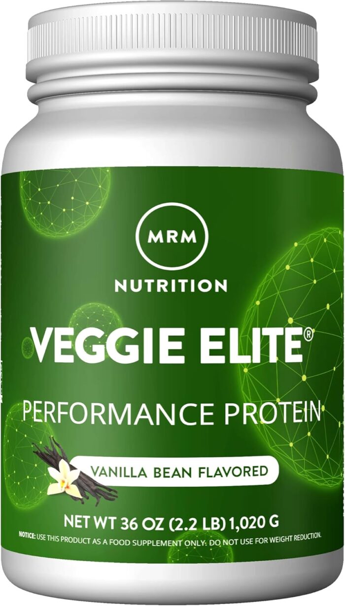 MRM Nutrition Veggie Elite Performance Protein | Vanilla Bean Flavored| Plant-Based Protein| Easy to Digest | with BCAAs| Vegan + Gluten-Free | Clinically Tested| Digestive enzymes | 30 Servings - Image 2