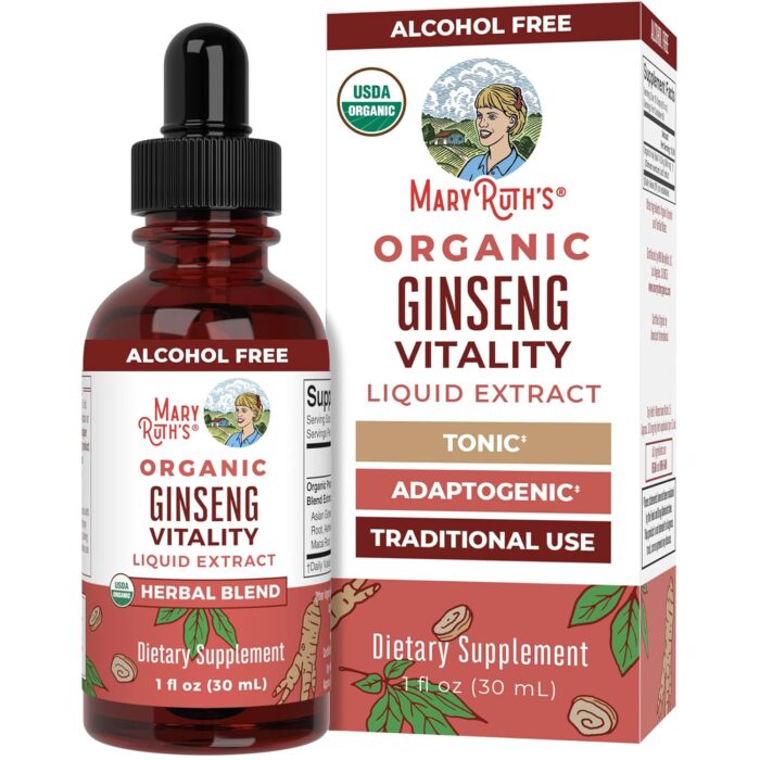 MaryRuth Organics Herbal Supplement for Brain Function | Boost Energy | Memory | Vitality USDA | Ginseng with Ashwagandha | Eleuthero and Maca Root Extract | 1 Fl Oz - Image 2