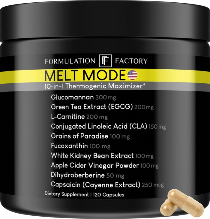Melt Mode 10-in-1 Wellness Supplement with Green Tea Extract, L-Carnitine, CLA, Glucomannan & More (120 Capsules - 2 Month Supply) - Image 2