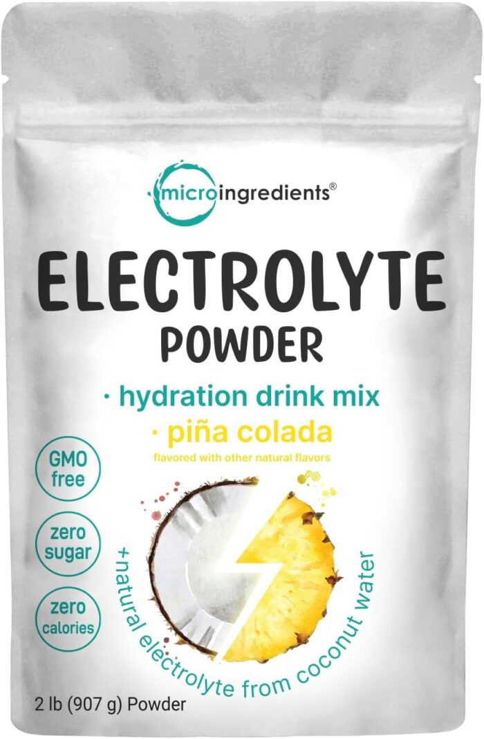 Micro Ingredients Hydration Electrolyte Powder, 2lbs (139 Servings) | Keto & No Sugar – High Potassium (1,000mg) with Tropical Piña Colada Flavor & Natural Coconut Water | Non-GMO - Image 2