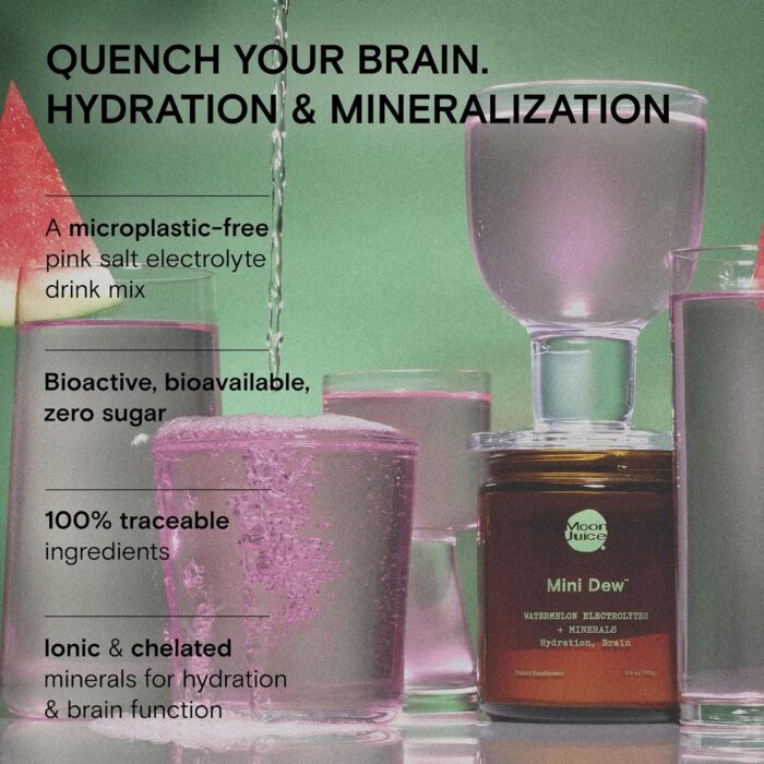 Moon Juice - Mini Dew Electrolytes Powder - Watermelon, 30 Servings - 2in1 Electrolytes & Minerals - Hydration & Brain Function - 3rd Party Tested - 100% Traceable - Sugar Free, Vegan, Non GMO, Keto - Image 2
